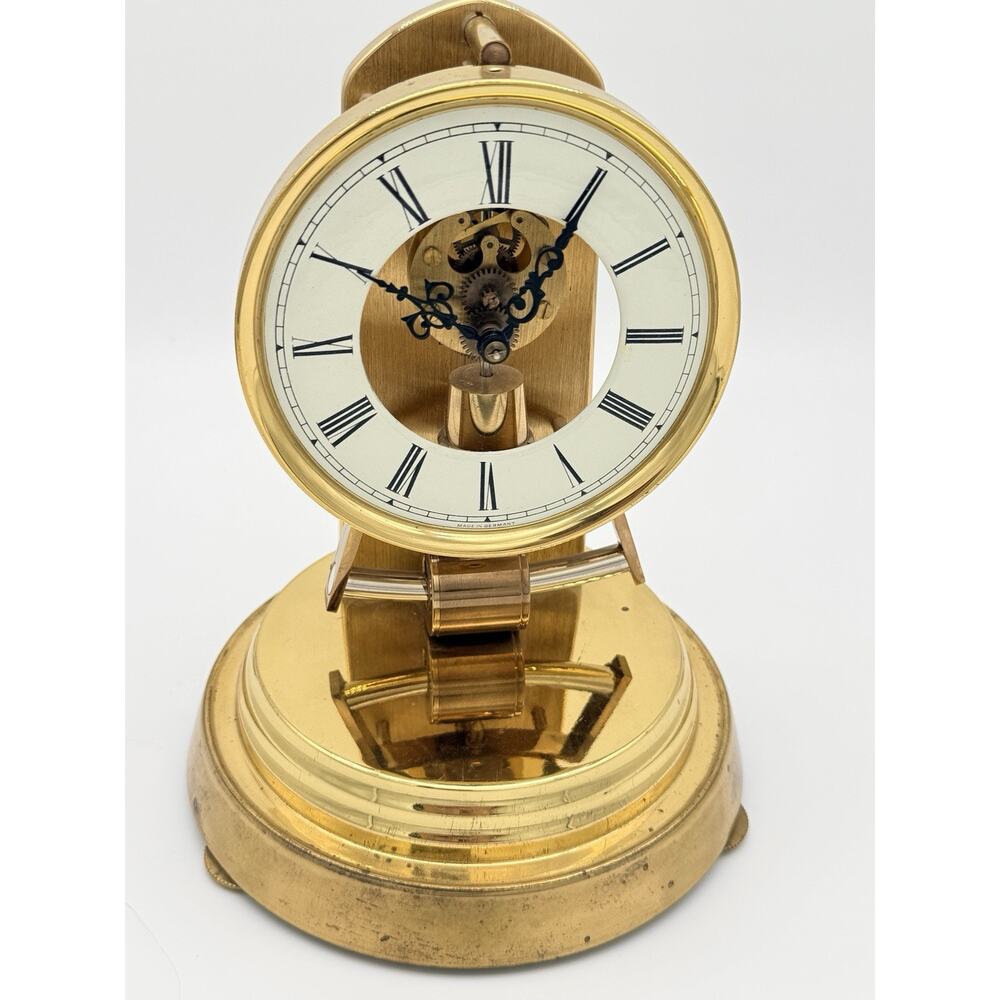 Kundo Electronic Vintage Mantel Clock West Germany Brass Tone Untested